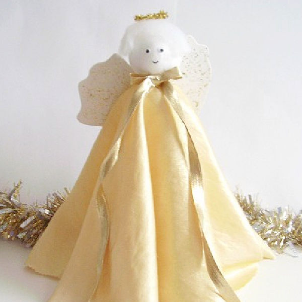 pretty angel craft family project with recycled container