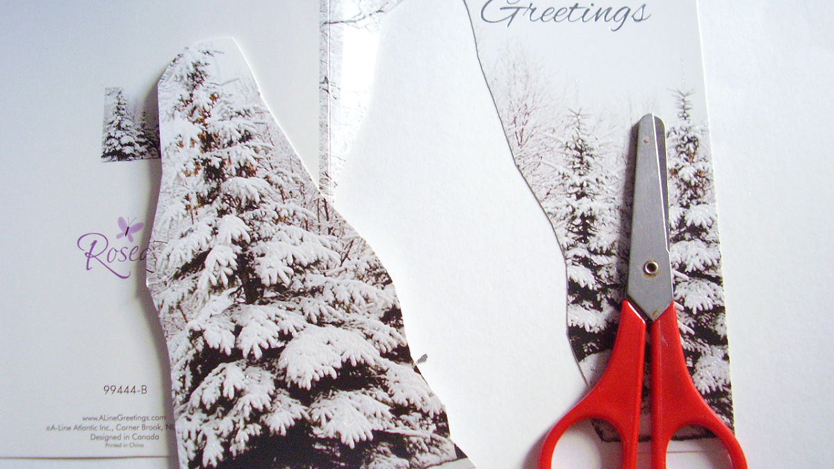 recycle holiday cards for a preschool craft