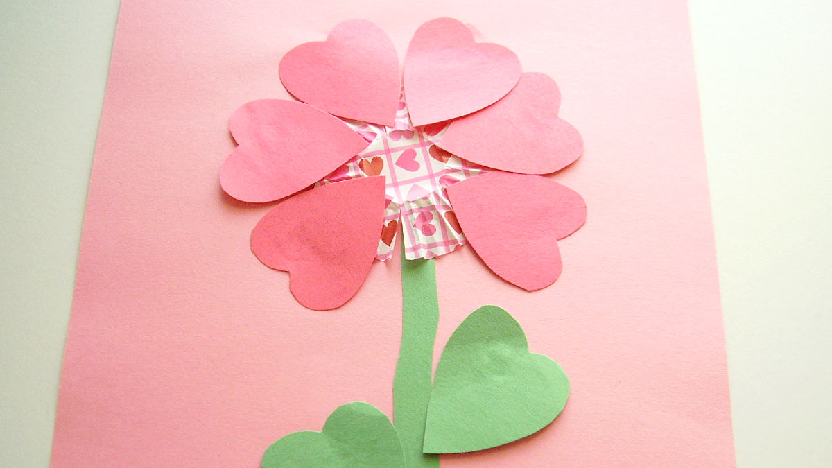 easy valentine craft with paper heart cutouts