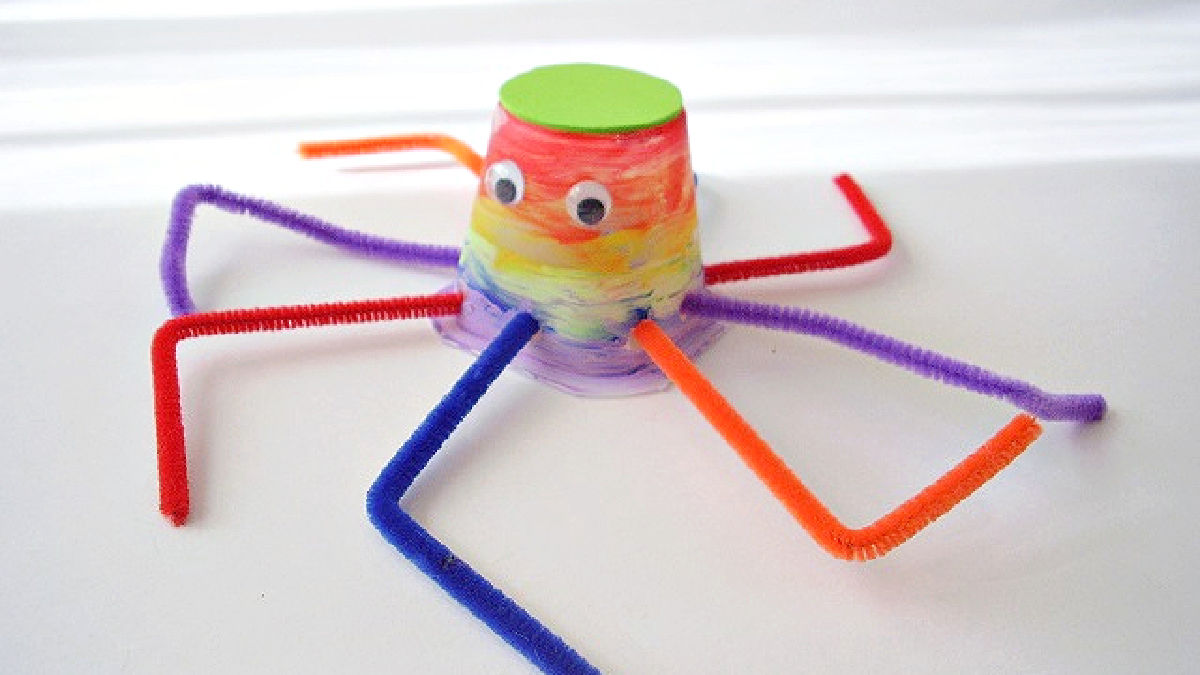 fun rainbow painted octopus craft for preschool