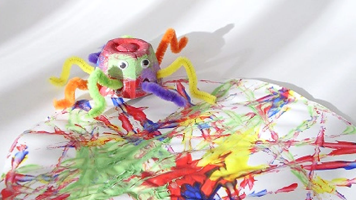 preschool painted cardboard spider craft