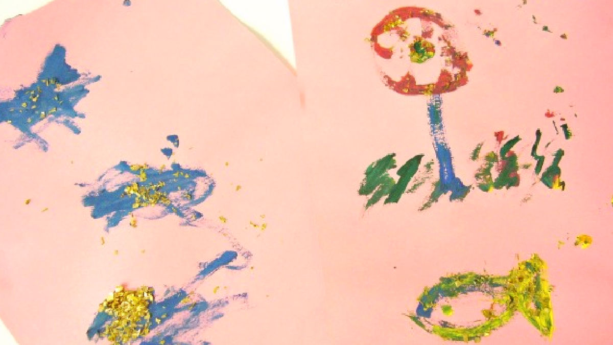 Glitter Paint Process Art Activity for Preschoolers