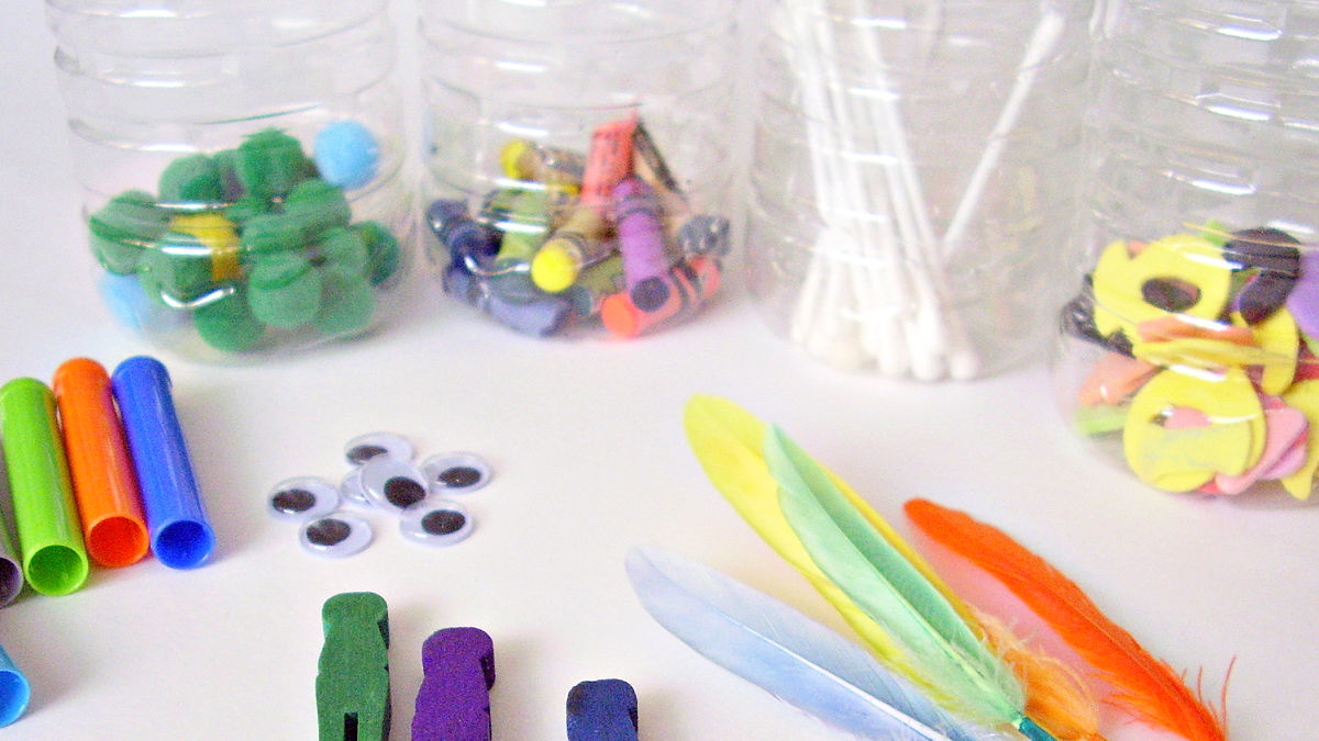 sense of sound activity with recycled water bottle