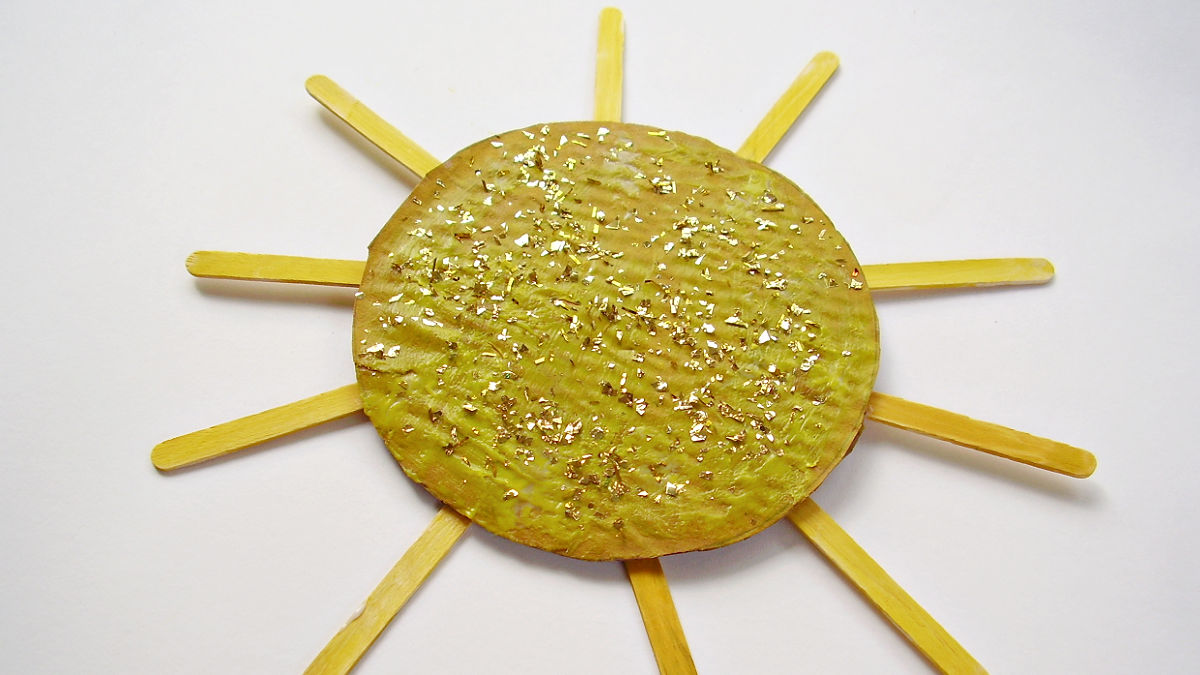 cardboard sun craft for preschool summer theme
