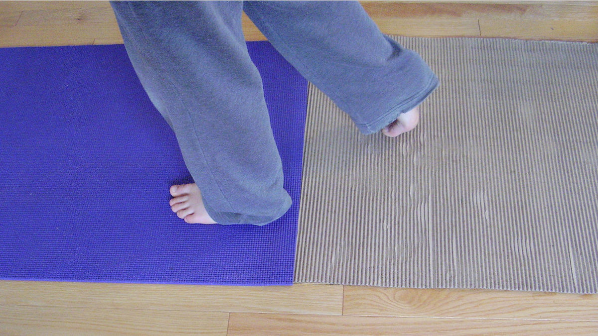 simple set up for a sensory walk activity