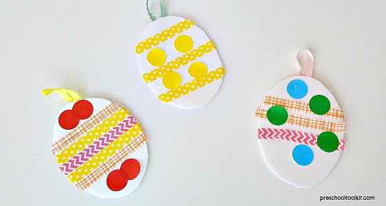 preschool craft with recycled foam tray for Easter activity