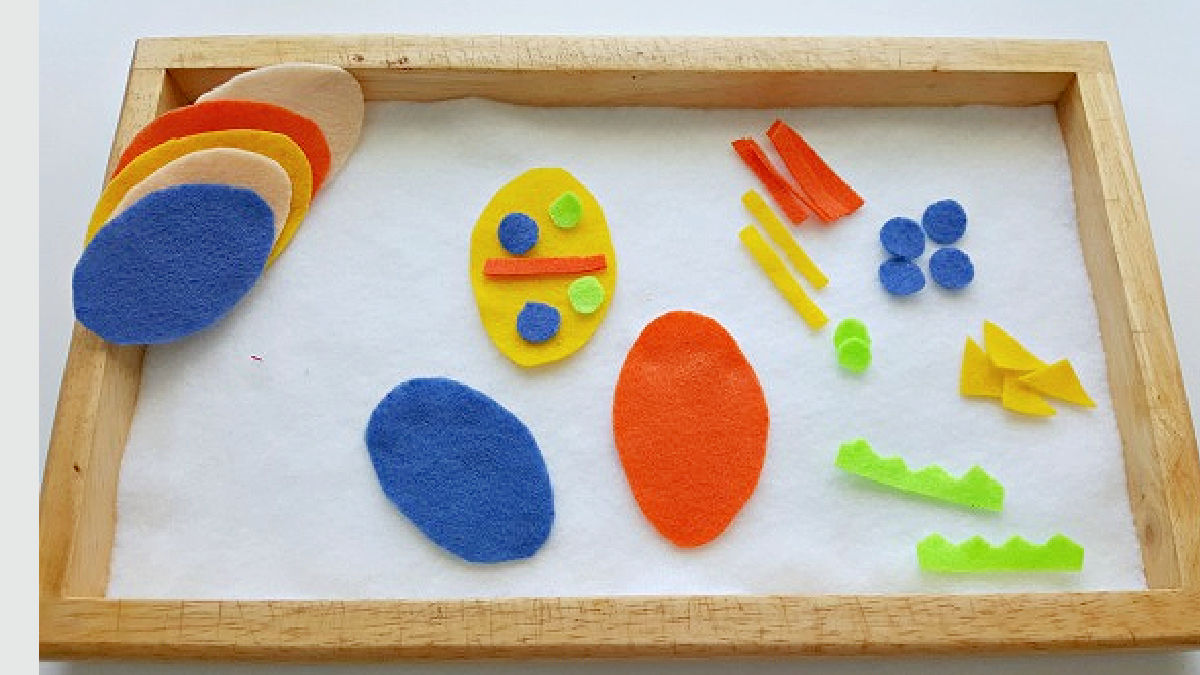 Easter egg math activity with felt egg cutouts