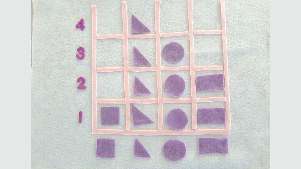 preschool math on the felt board with shapes