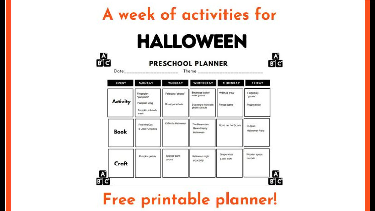 free printable Halloween unit for preschool and kindergarten