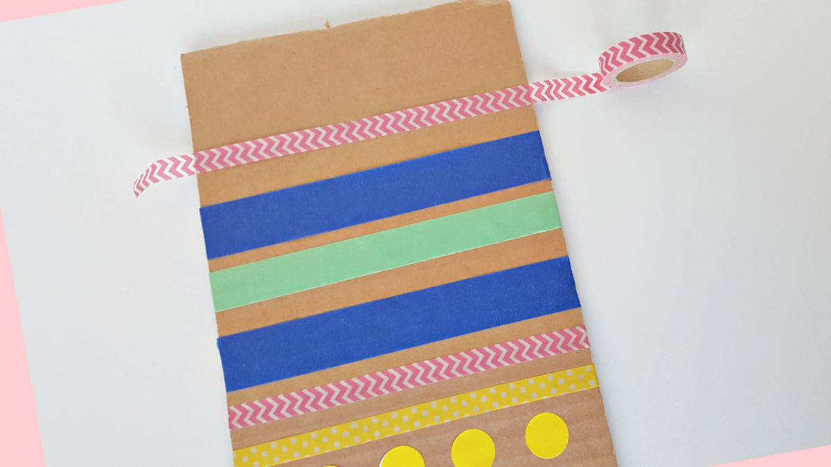 cardboard canvas craft with masking tape for preschoolers