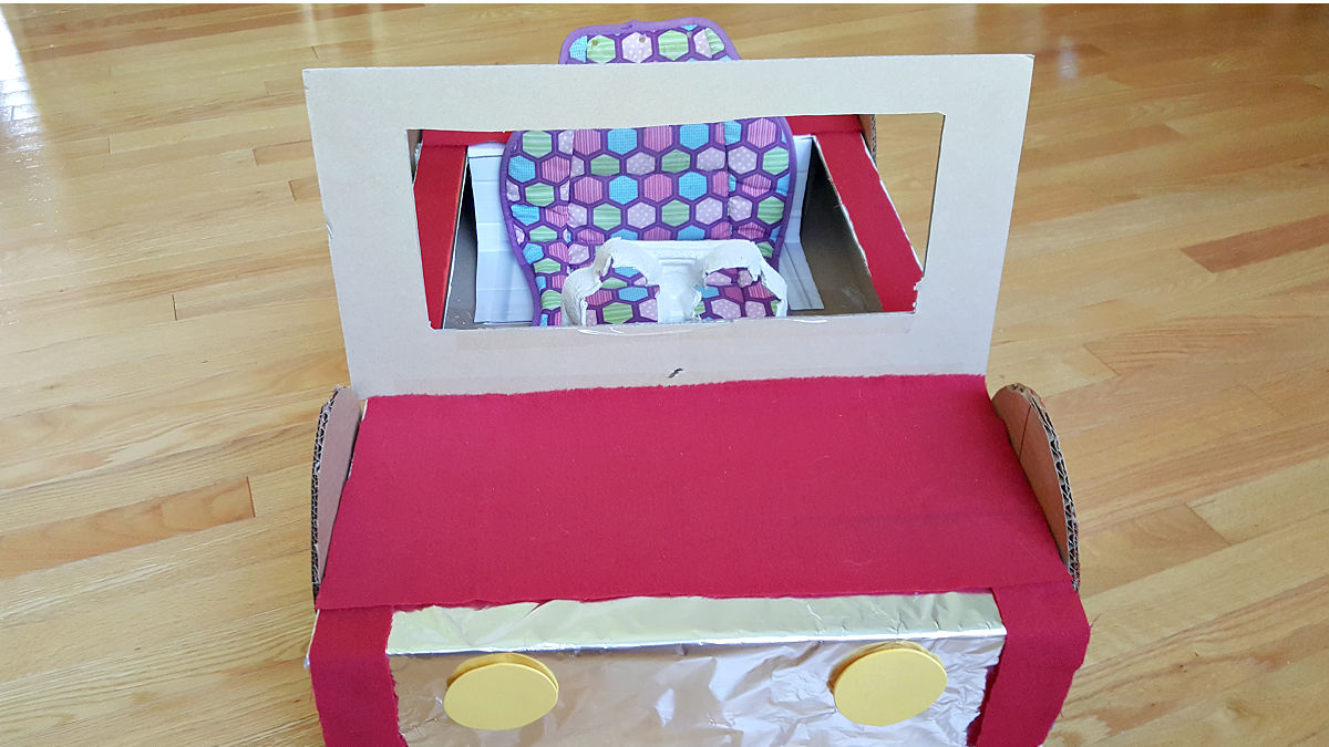 easy cardboard box car fun kids play space