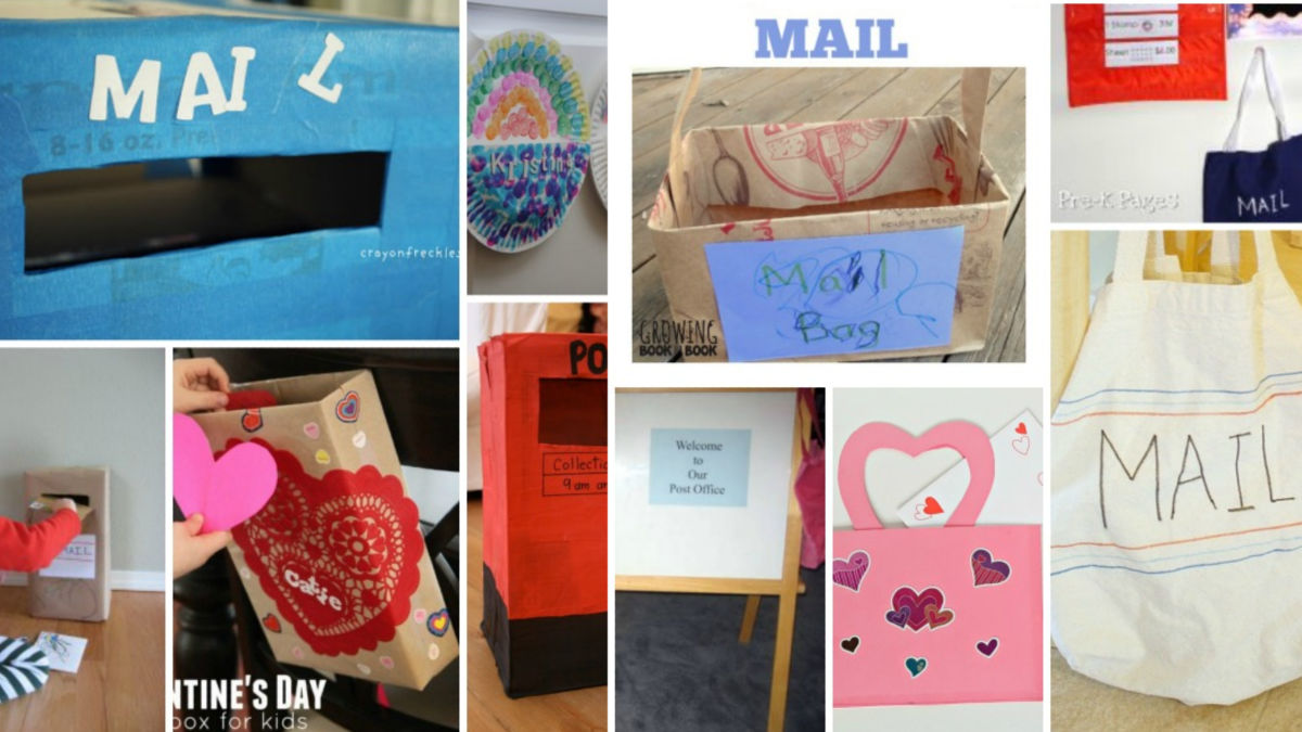 pretend post office with roundup of crafts and activities for kids