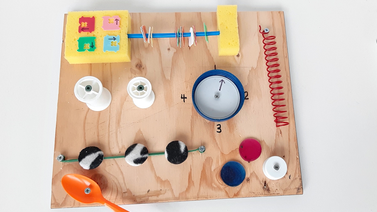 Homemade Portable Sensory Board for Preschoolers
