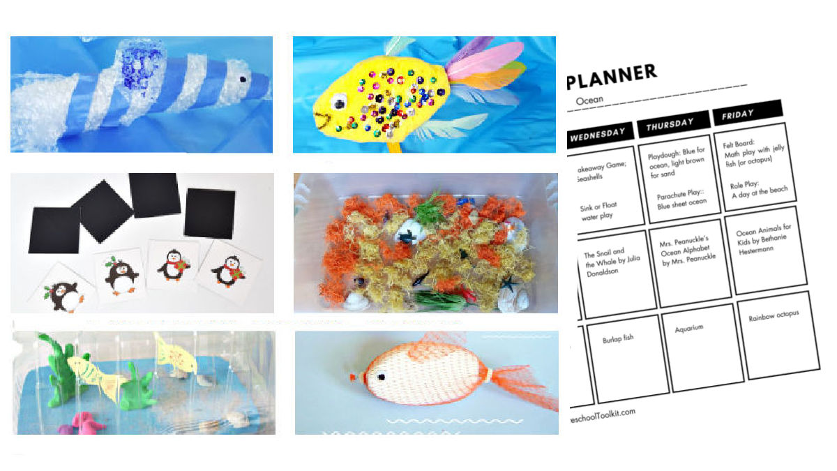 ocean theme activities, books, crafts for preschool