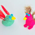 kids build a playdough bird craft