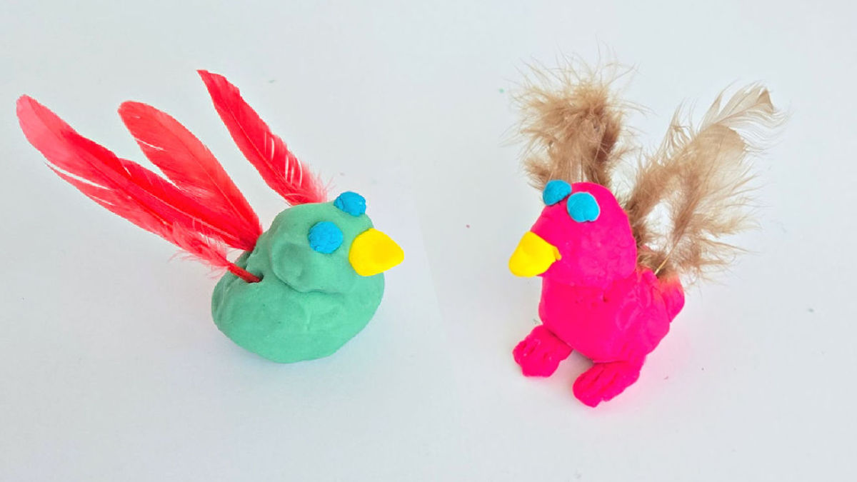 Playdough Birds Preschool Craft