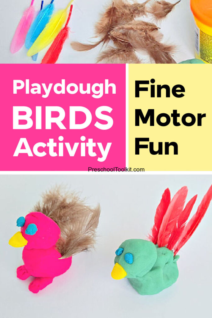playdough birds fine motor preschool activity