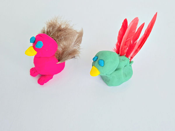 different ways to make playdough birds