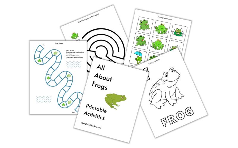 frog theme printable pages