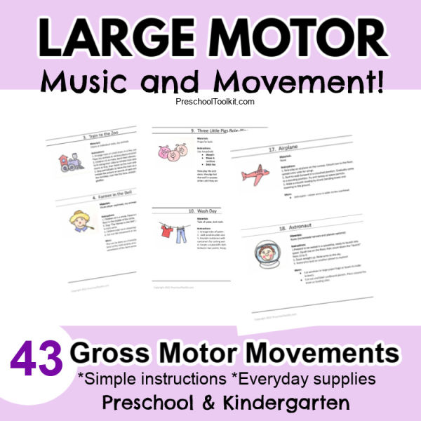 large motor preschool activities digital resource