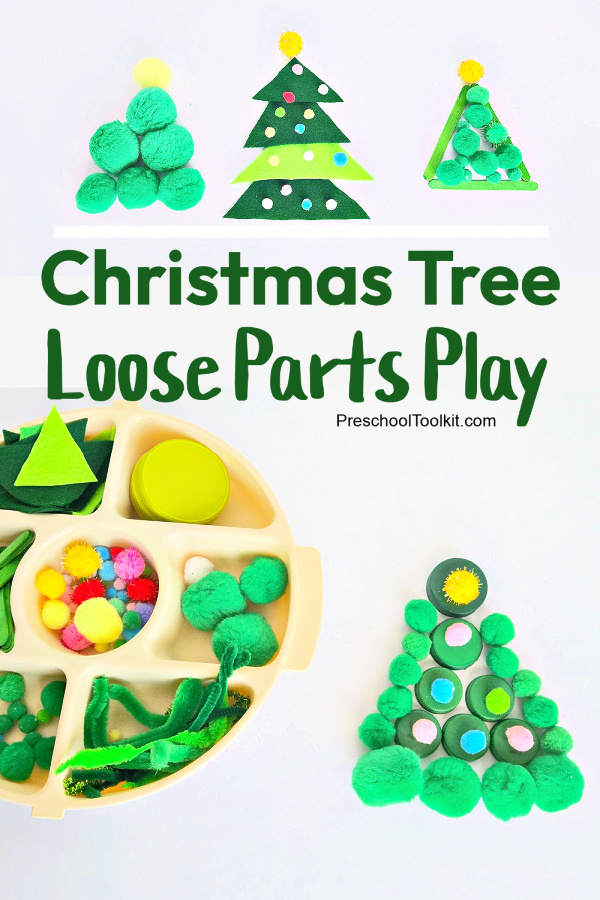 Christmas activity loose parts build a tree