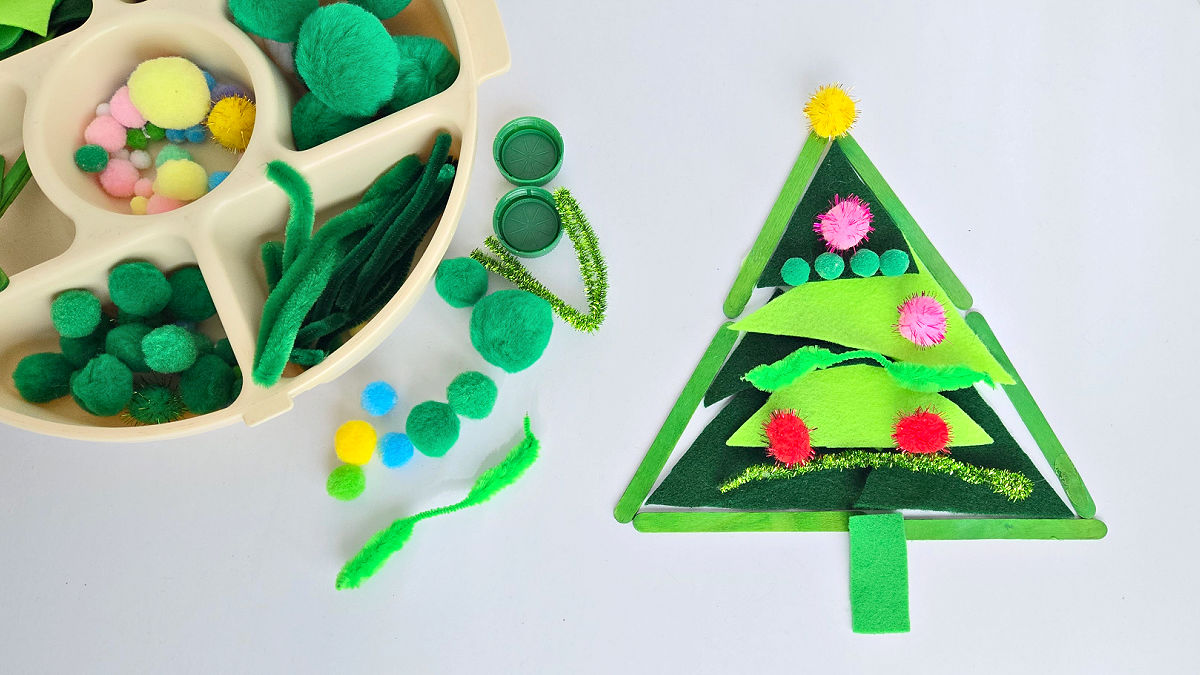 Loose parts Christmas activity for preschool