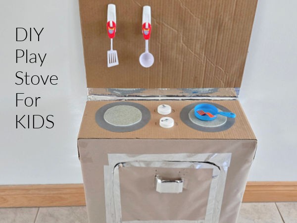 cardboard box play stove easy to make for preschool pretend play