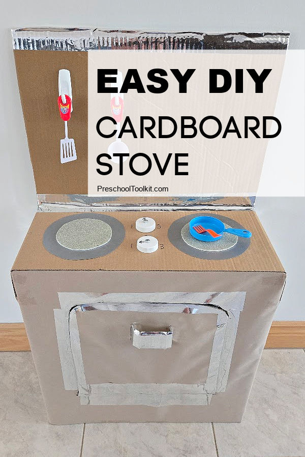 Cardboard Box Play Stove - PreschoolToolkit.com