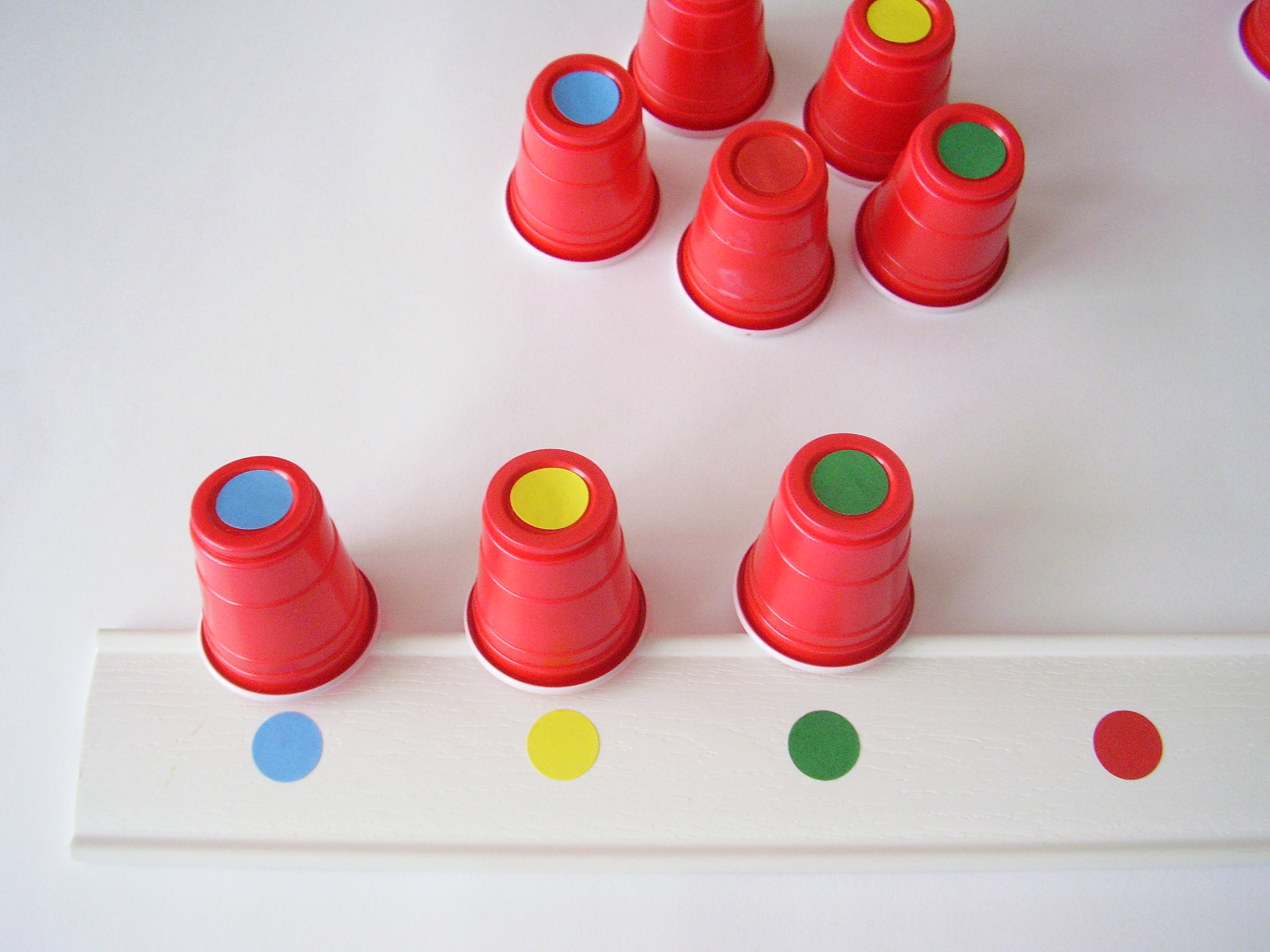 Preschool math with recycled disposable cups