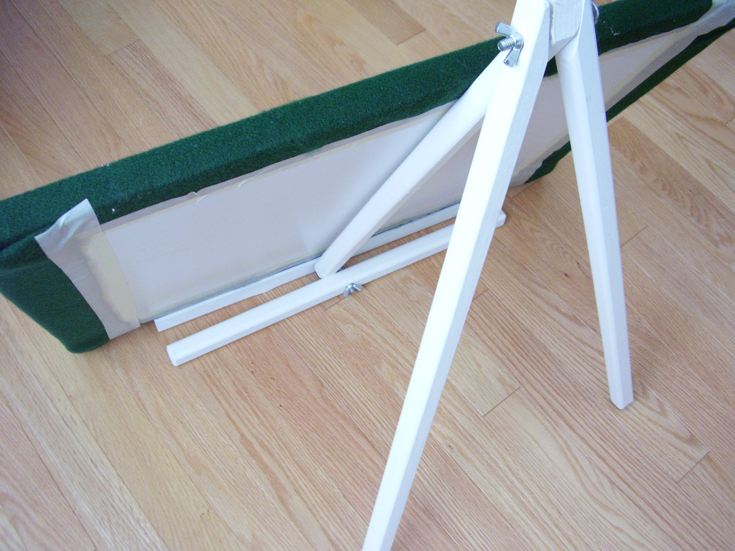 Felt board supported on a small easel