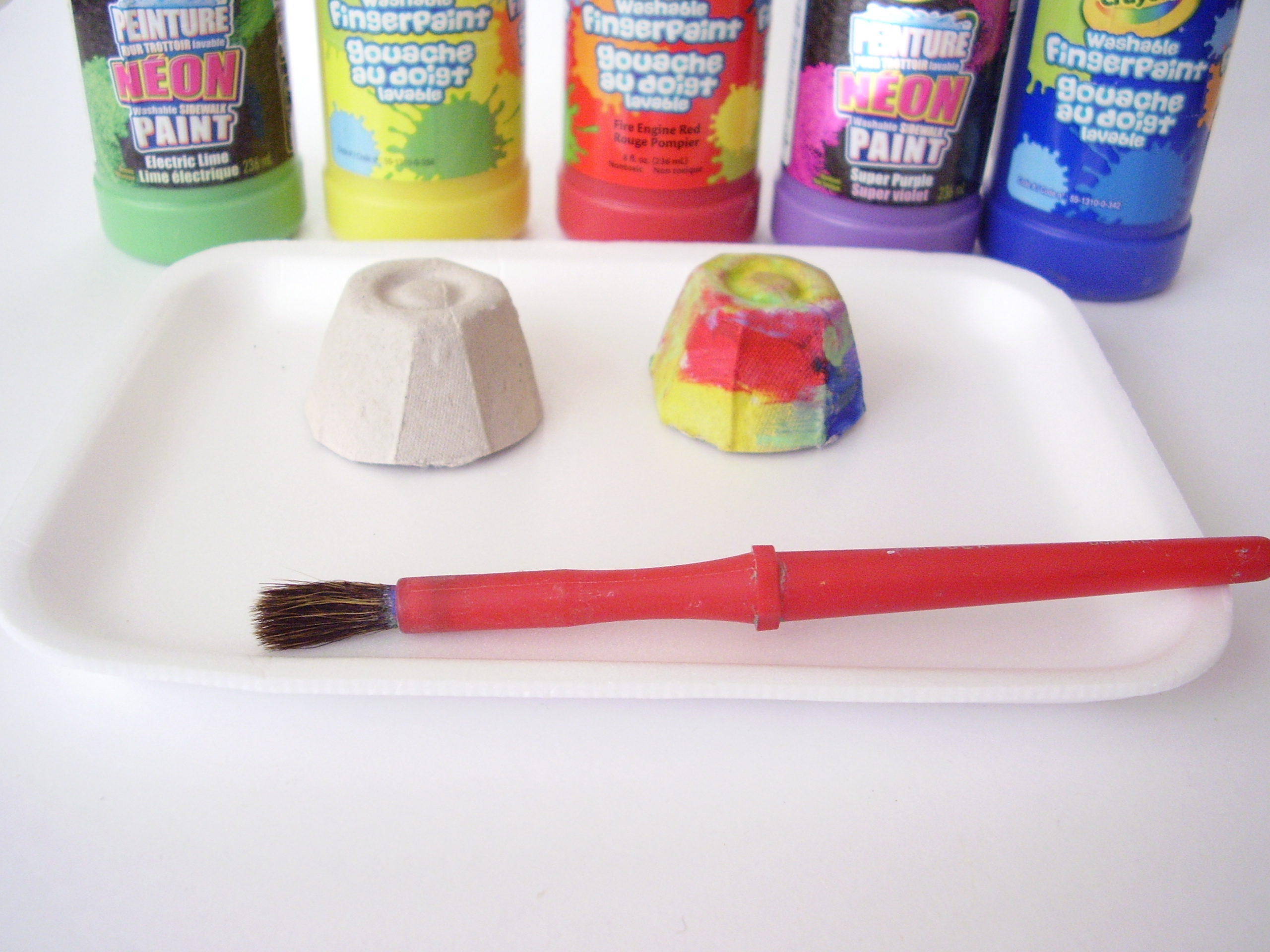 Supplies for a colorful spider craft