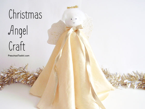 Christmas angel craft made with recyclable