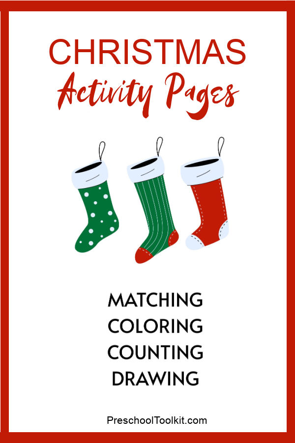 printable Christmas activity sheets for early learners