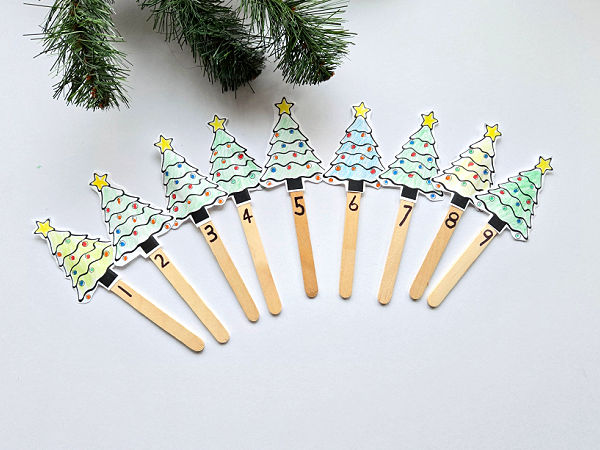holiday activity with free printable Christmas tree cutouts