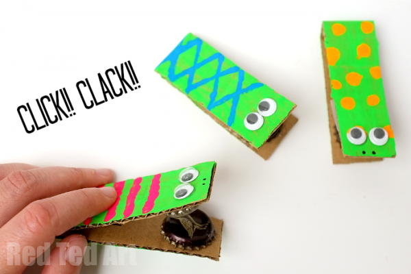 homemade clicking instrument for kids
