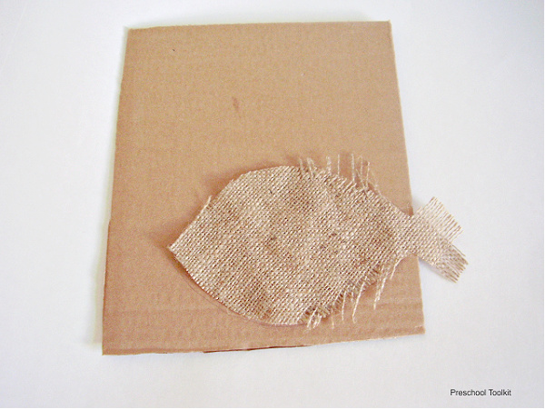 Cardboard flat fish kids craft