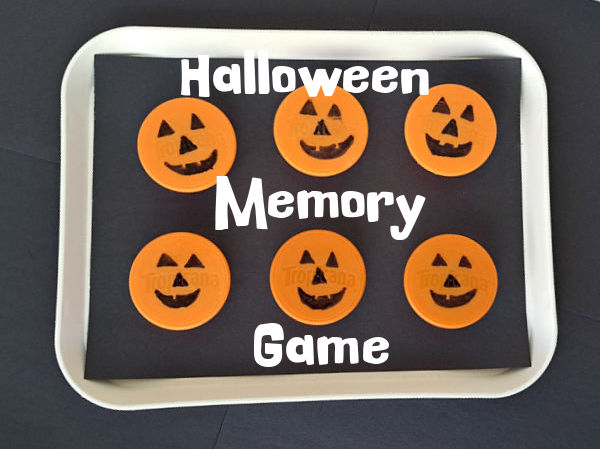Preschool memory game with bottle tops