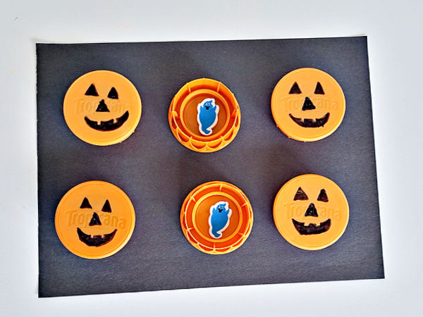 Halloween theme jack-o-lanterns matching game kids math