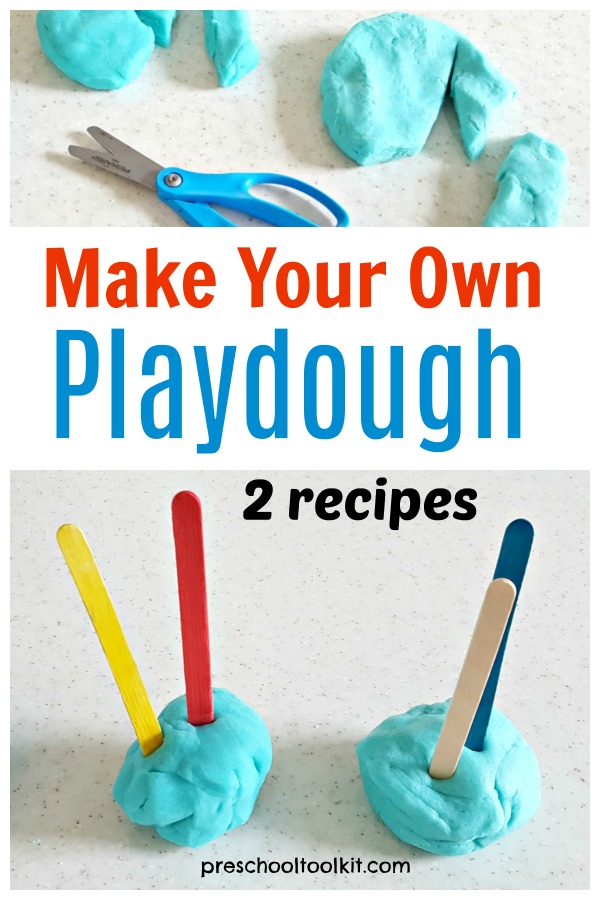 Two recipes for making your own play dough for kids activities