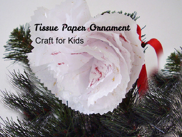 recycled tissue fun Christmas craft for preschoolers