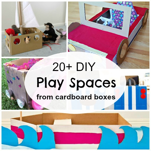 pretend play with cardboard boxes