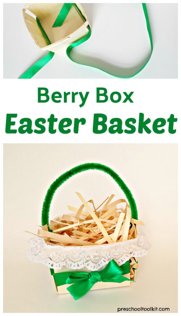 Easter basket recycled berry box craft for kids