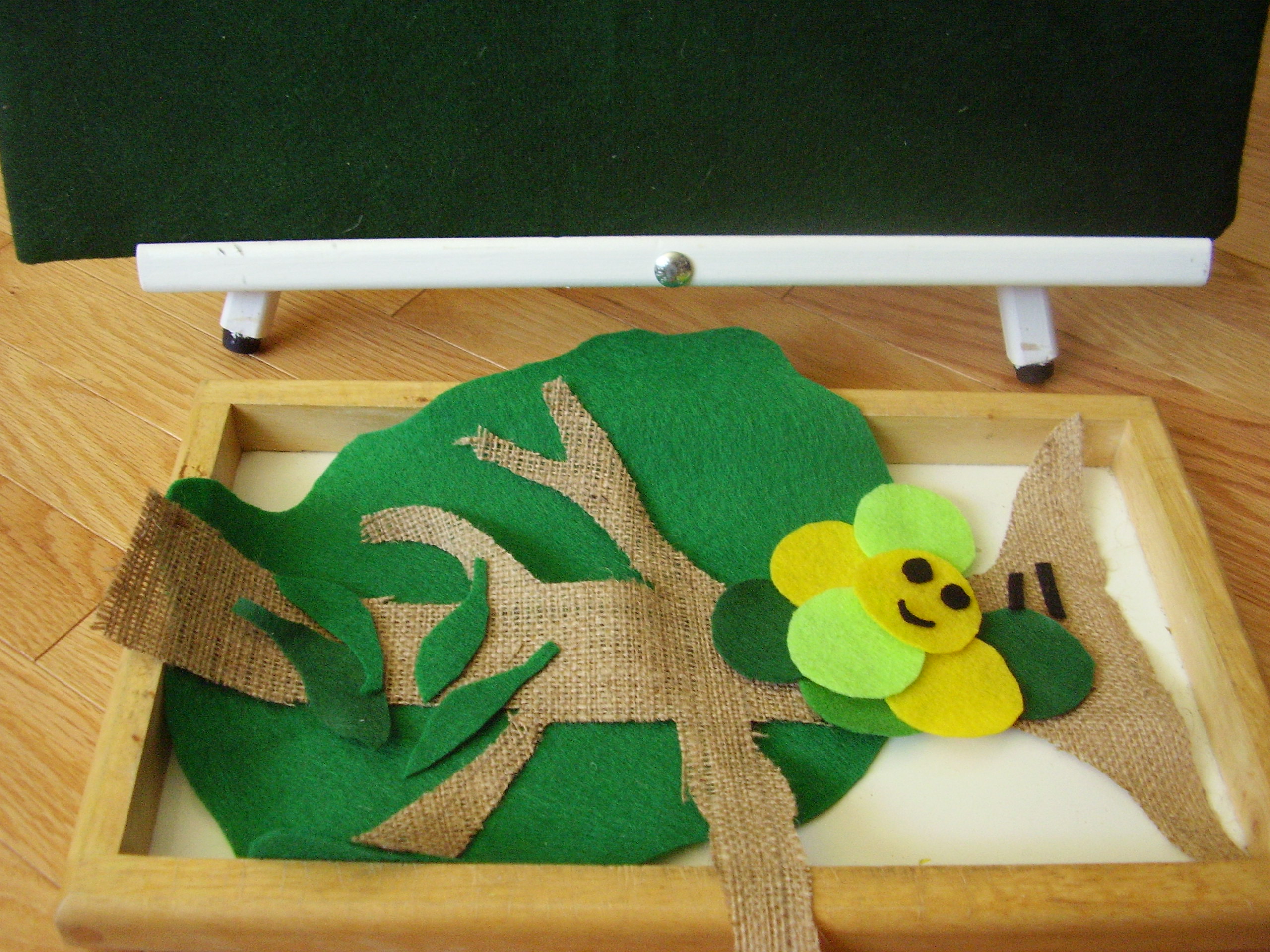Caterpillar on a tree branch felt board activity