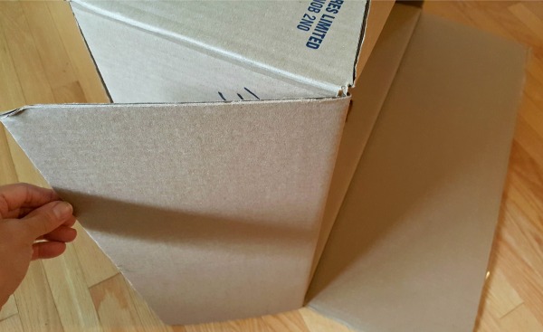 Fold the side flaps of the box to the back.