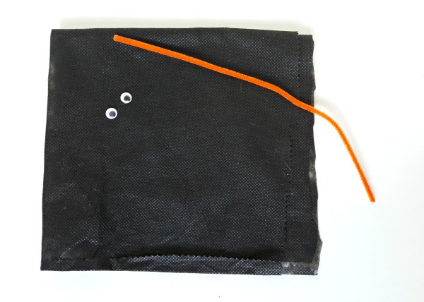 Supplies for a Halloween witch puppet