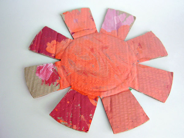 recycled cardboard flower kids craft