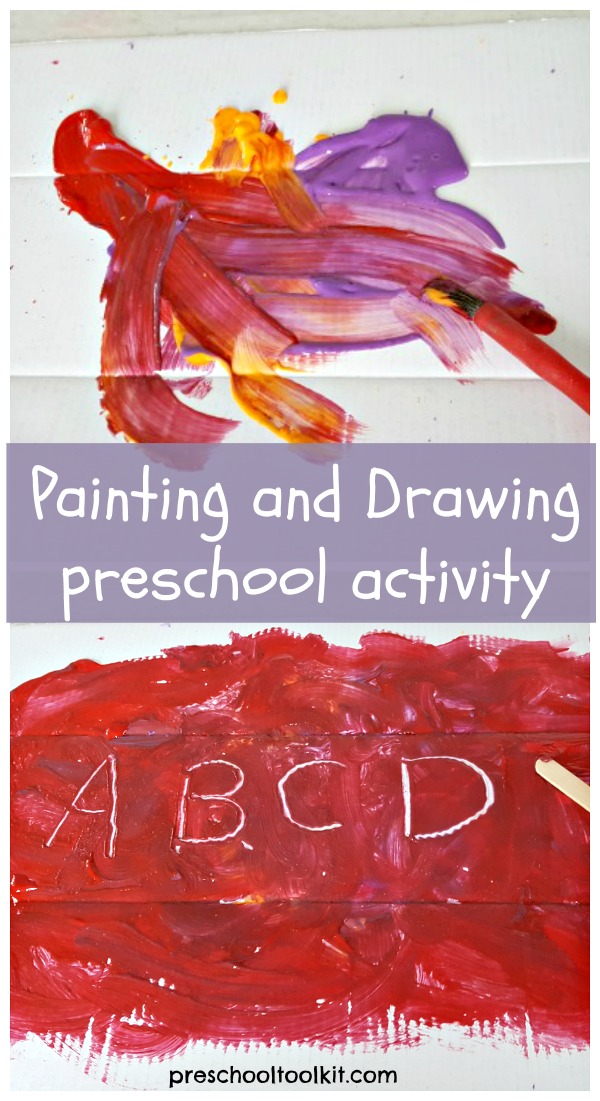 Draw designs on a painted canvas