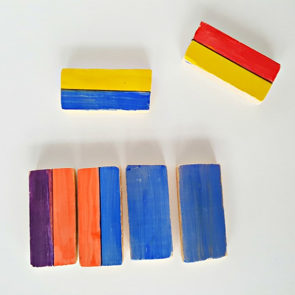 Wood blocks matching activity