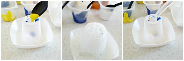 trial and error results for mini volcano preschool activity