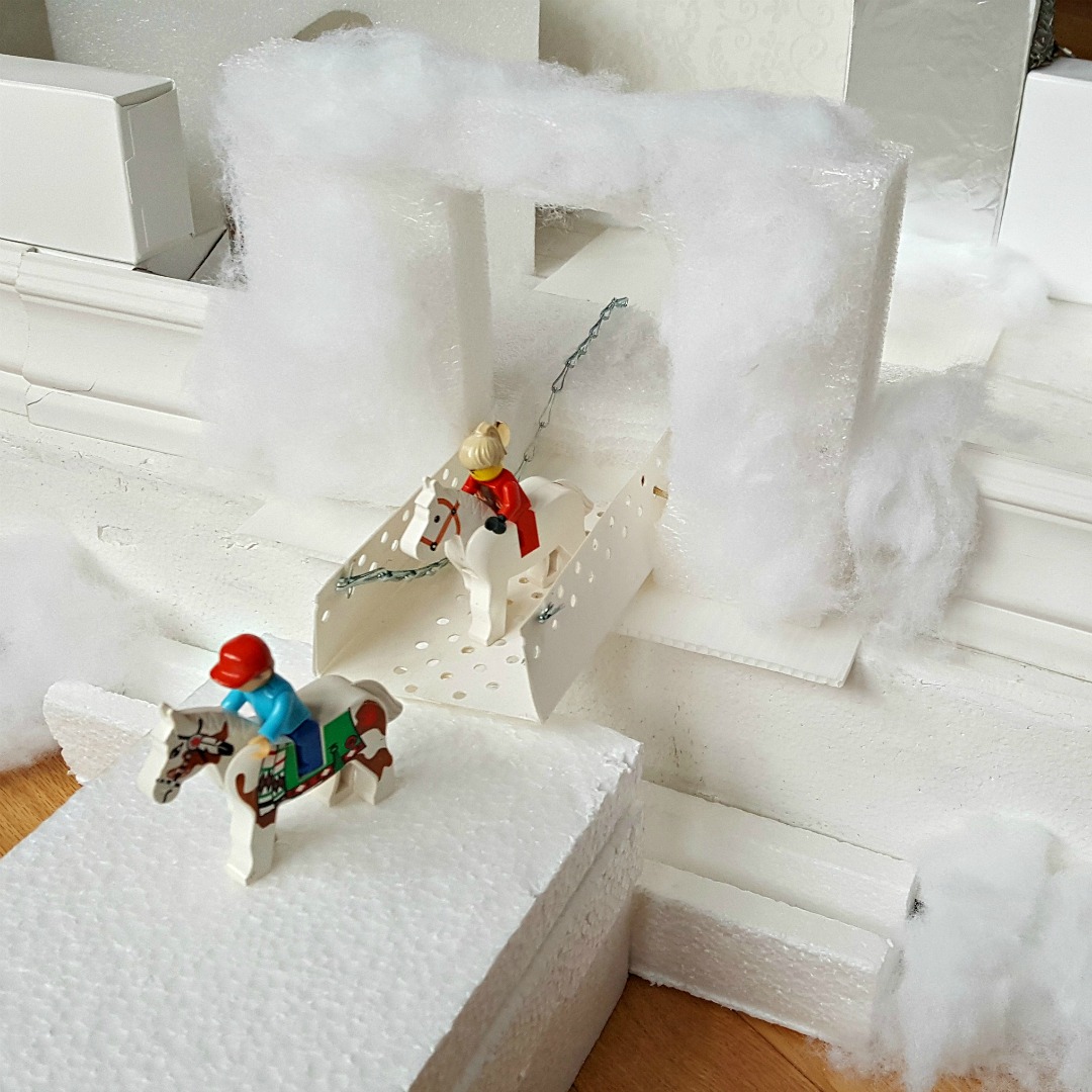 Winter castle small world preschool STEAM activity